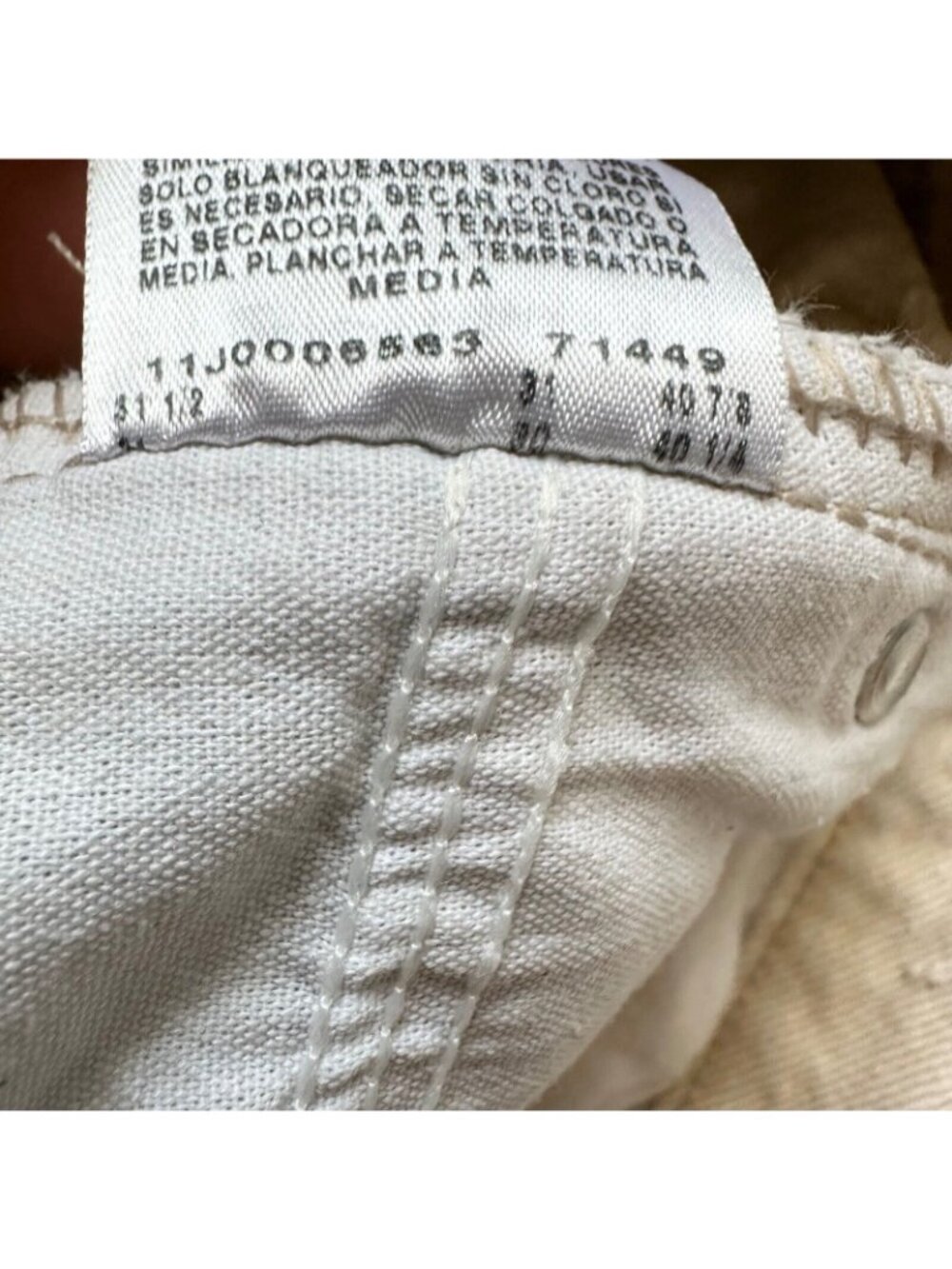 Vintage Lee Cutoff Jean Shorts Size 30 Tan Denim Distressed 9.5 Rise - Picture 11 of 11